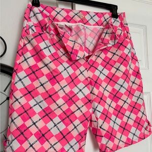 Lilly Pulitzer Luxletic Bermuda shorts pink argyle